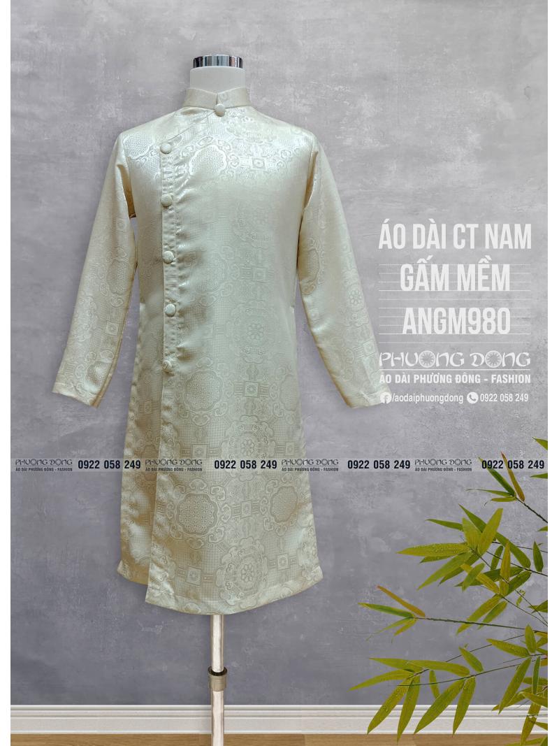 Áo Dài Cách Tân Nam Gấm ANGM980